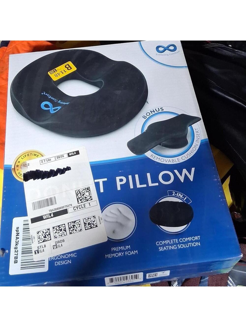 donut pillow new black memory foam seat cushion